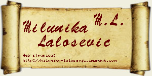 Milunika Lalošević vizit kartica